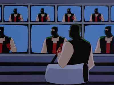 Look, I'm on the big screen! - Batman Beyond