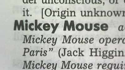 Look in the dictionary. What a definition! - Mickey: The Story of a Mouse