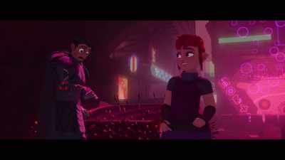 Look, let's just question the squire
and get out-- Your leg. - Nimona