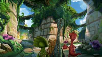 Look, that must be the way.
Wait up, Giganto! - Gigantosaurus