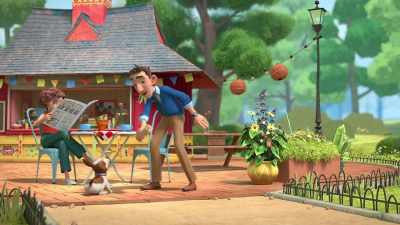 Look! Oh, Mr. Brown has saved the day. - The Adventures of Paddington