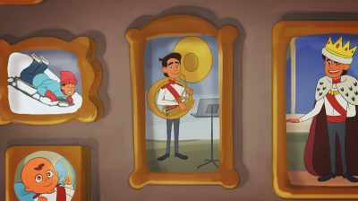 Look, Papa played the horn. - Curious George: Royal Monkey