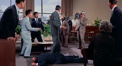 He's got a knife. - North by Northwest