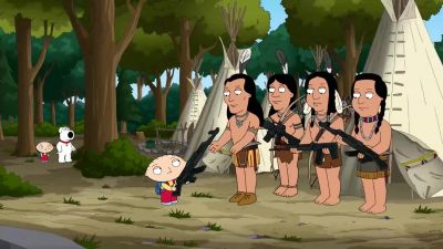 Look, there you are
giving them the guns! - Family Guy