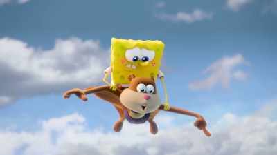 Lookee there!
We'll land in that floatin' pool! - Saving Bikini Bottom: The Sandy Cheeks Movie