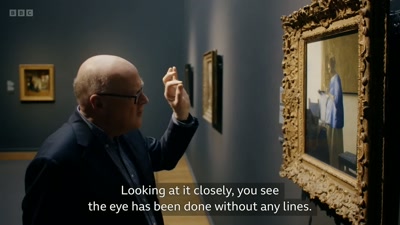 Looking at it closely, you see
the eye has been done without any lines. - Close to Vermeer