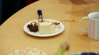 Looking at our cheese
and cracker habit, - James May and the Dull Men