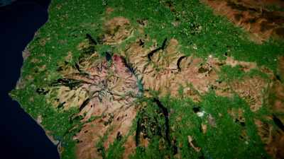 Looking closer, it's a patchwork
of seemingly barren mountains. - Europe From Above