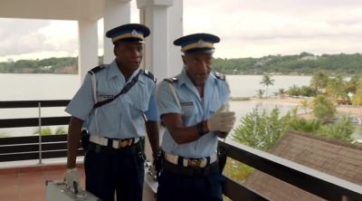 Looking through a rock star's room. - Death in Paradise