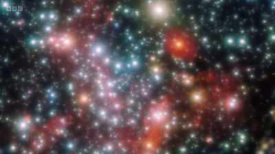 Looking through,
we can see many more stars. - Secrets of Size: Atoms to Supergalaxies