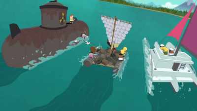 Looks like that floating
pile of garbage is making a run for first. - The Epic Tales of Captain Underpants