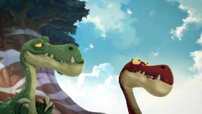 Looks like he's boxing a walnut. - Gigantosaurus