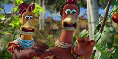 -[loud crash]
-[both gasp] - Chicken Run: Dawn of the Nugget