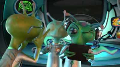 [loud shouting] - Alien TV