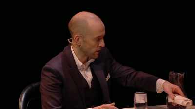 Lovely. You can use your napkin.
If you pull... No, use your napkin - Derren Brown: Miracle