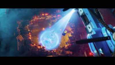 Lowering
mayor package through hole. - The Lego Batman Movie