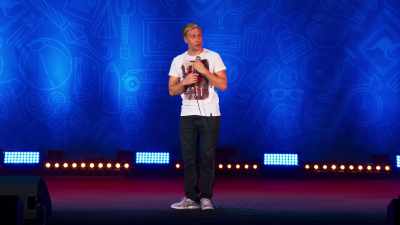 ‘Steady on, Socrates.
l'm gonna lose my page.'" - Russell Howard: Recalibrate