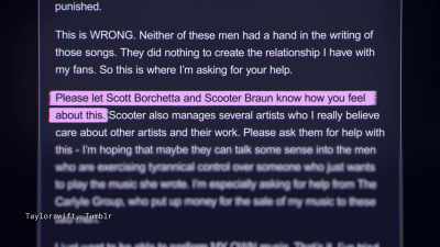 [Lucas]The vitriol directed in
Scooter's direction - Taylor Swift vs Scooter Braun: Bad Blood