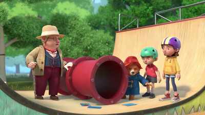 Lucky took a very important bone
from Mr. Gruber's T-Rex. - The Adventures of Paddington