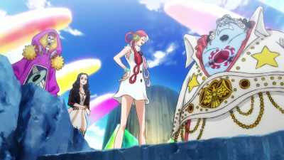 Luffy and you all
will live happily here with me forever. - One Piece Film Red