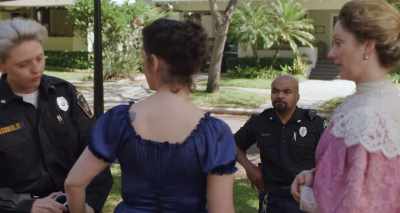 Ma'am, you are under arrest for violating
the Georgia penal code 147-b. - Lady of the Manor