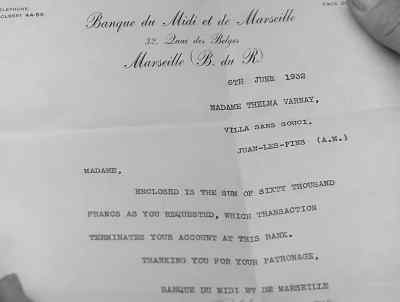 "Madame, enclosed is 60,000 francs
as requested, - Monsieur Verdoux