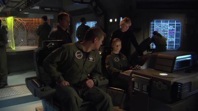 Maintain orbit at minimum safe distance
and keep sublight engines on standby. - Stargate SG-1