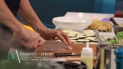 Making eggplant Parmesan
for Nancy Silverton, - Cook at all Costs