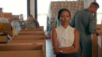 -[man 1] Packing tape.
-[man 2] Packing tape… - Operation Christmas Drop