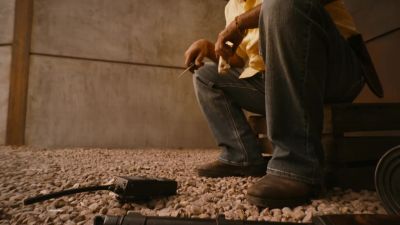 MAN [IN SPANISH ON COMM]:
Someone's coming. SUV. - Better Call Saul
