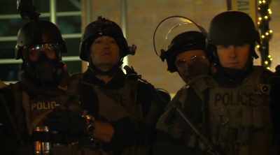 Man:
Is it right to continue
   to kill african-american boys - Do Not Resist