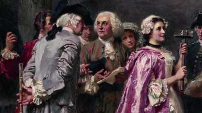 Man as John Adams:
Dr. Franklin - Benjamin Franklin