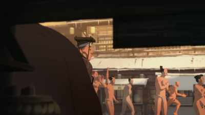 -[man laughs]
-[crowd cheering] - BLUE EYE SAMURAI