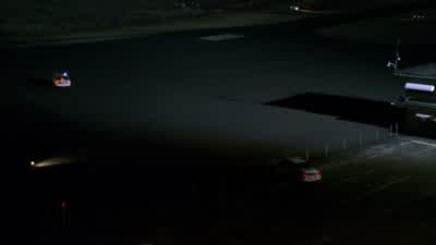 Man on megaphone: Stop and put your hands up. - Prison Break