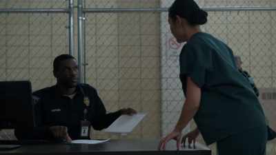 MAN: [OVER P.A.]
Detainees in sector three, - Evil