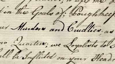 Man as William Franklin:
A Warning to Rebels: - Benjamin Franklin