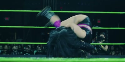 -Mandy follows up with the clothesline.-[grunting] - Monster Factory