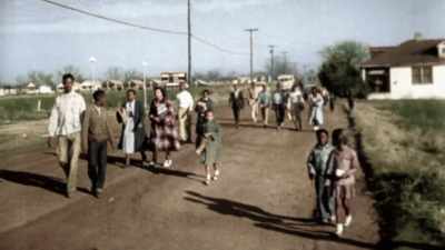 MANY BLACKS IN MONTGOMERY
WALK MILES TO WORK EACH DAY. - America in Color