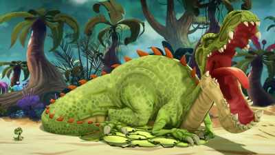 -March in my parade?
-(yawns) - Gigantosaurus
