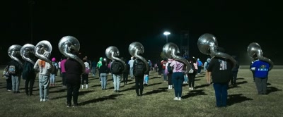 [marching band instruments playing] - Coach Prime