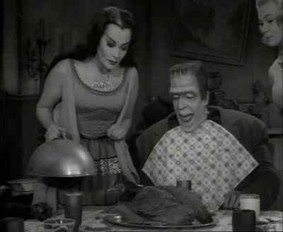 Marilyn, take the chicken
back to the kitchen. - The Munsters