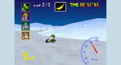 [Mario Kart music playing] - Running with Speed