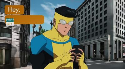 [Mark, in text]
"Hey, can't make it tonight. - Invincible