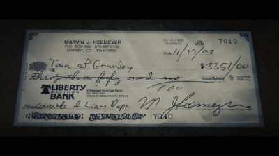 Marv corrects
the verbiage on the check - Tread