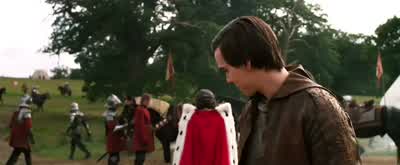Matching armor NiceCHUCKLESYou look beautifulThank youThey're waiting for youButTo remember me byI won't need any help remembering - Jack the Giant Slayer