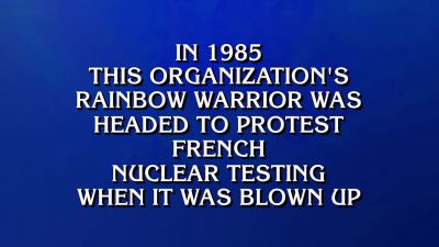Mattea?
- What's Greenpeace? - Jeopardy! Masters