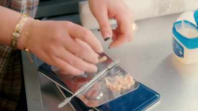 [Maya] Also getting to grips
with unfamiliar materials - Glow Up: Britain's Next Make-Up Star