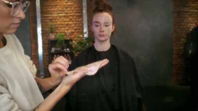 [Maya] Sophie's covered her model's face
by applying three prosthetics, - Glow Up: Britain's Next Make-Up Star