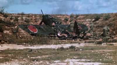 MAYBE AMERICAN BOMBS
MADE THEM FLEE? - The Pacific War in Color