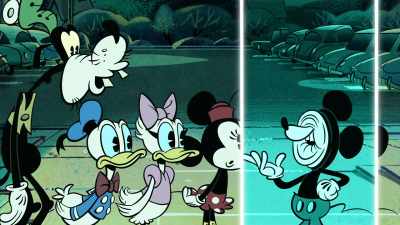 Maybe we can skate some place else. - The Wonderful World of Mickey Mouse